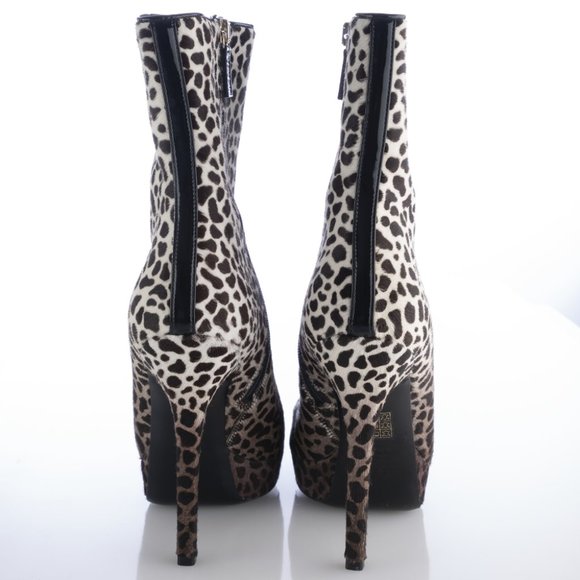 New In Box! GUCCI PONY HAIR Leopard Gradient Print Booties - Picture 5 of 12